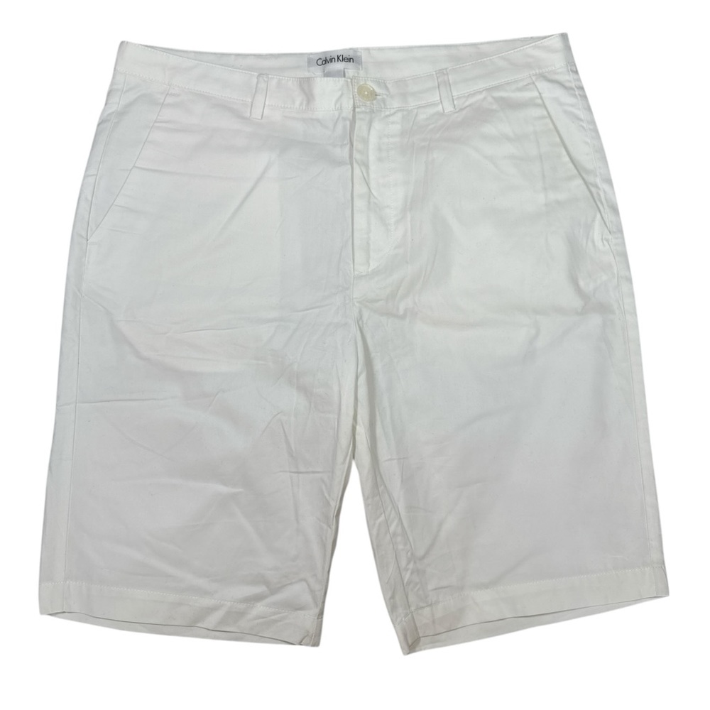 Calvin Klein Men’s White Cotton Shorts Size 34 Casual Chino